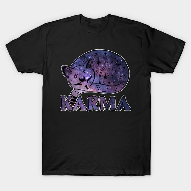 Me an Karma vibe like that Funny lazy cat T-Shirt by masterpiecesai